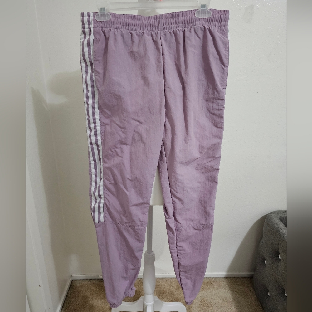 Adidas Track Pants w/Logo Jr Sz Small/Youth 15/16 XL Lavender EUC - Picture 2 of 6